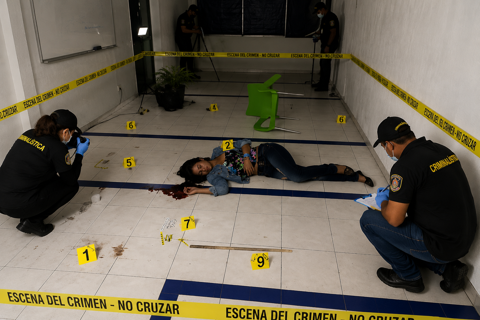 Práctica real de escena del crimen